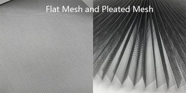 flat mesh and pleated mesh